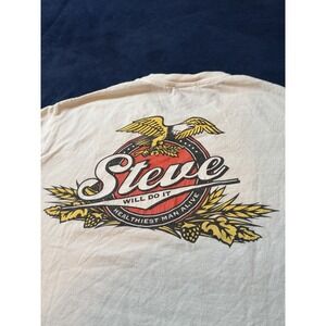 Full Send Steve Will Do It T Shirt Mens Large White Budweiser Logo Nelk Boys